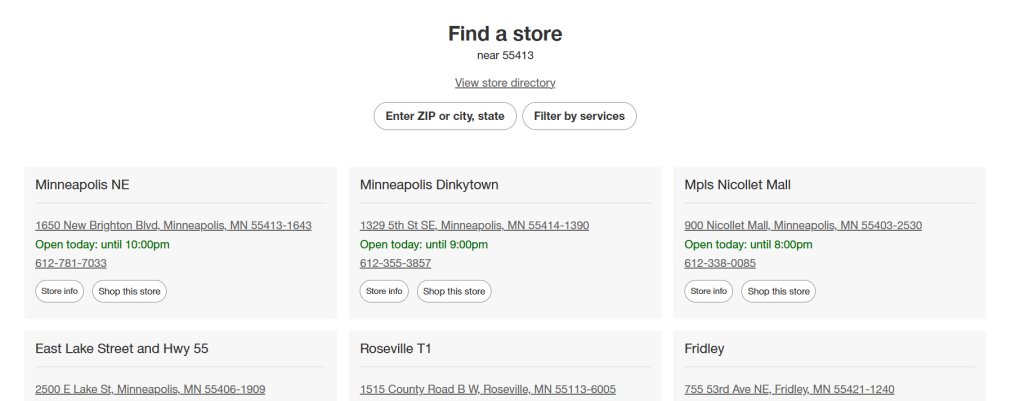 target store locator page