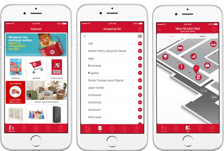 store map in the Target app